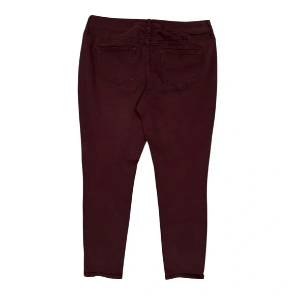 Maurices Women's Straight Leg Jeans - Dark Burgundy - Picture 3 of 3